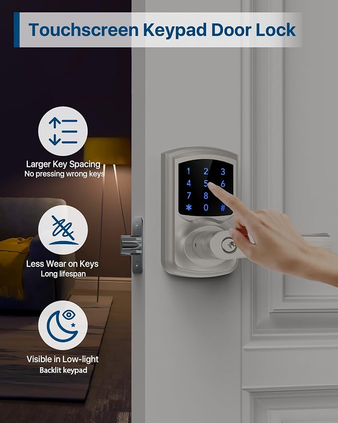 HIDALIFE Keyless Entry Door Lock, Keypad Door Lock - Image 3