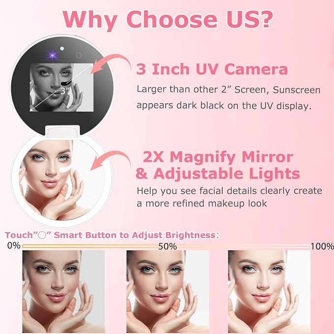 Vanexiss UV Camera for Sunscreen Test UV Mirror Sunscreen Camera, 3.8 Inch - Image 2