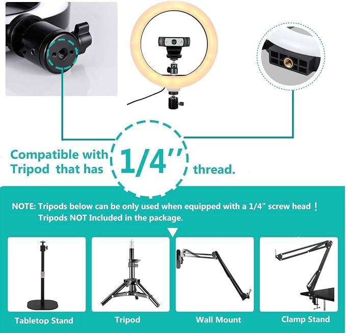 Webcam Light, Ring Light for Logitech Webcam C920, Brio 4K, MX Brio 4K - Image 2