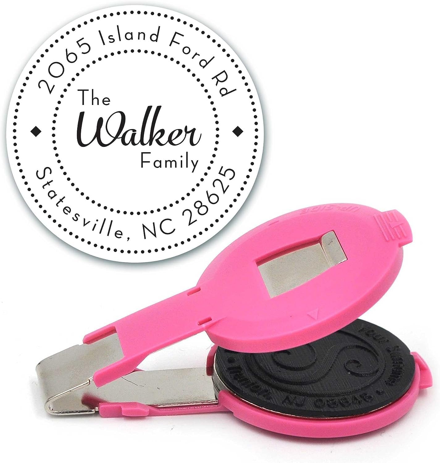 Custom Monogram Address Embosser - Personalized Round Seal - Insert Only - Style EM023