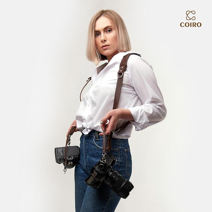 C Coiro Dual Camera Harness Shoulder Leather Camera Strap - Image 6
