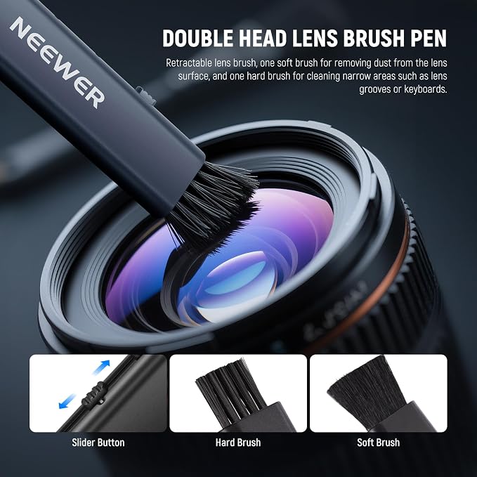 NEEWER 5 in 1 Camera Lens Cleaning Kit, 1x Lens Brush Pen + 1x Air Blower + 1x - Image 3