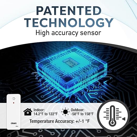 OBET Indoor Outdoor Thermometer Wireless Outdoor Thermometer Digital - Image 5