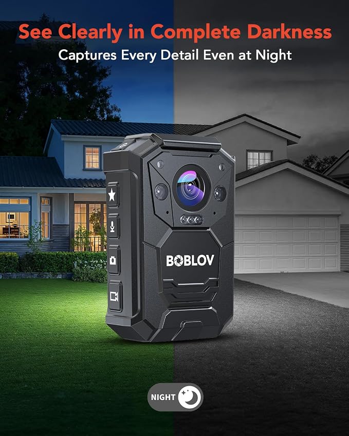 BOBLOV M12 2K Body Camera with Remote, 3500mAh Battery - Image 8