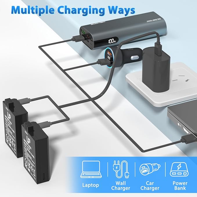 LP LP-E5 Battery 2-Pack 1400mAh USB-C Fast Charging - Image 5