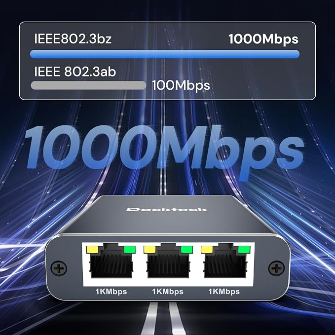 Ethernet Splitter 1 to 3 1000Mbps, Dockteck Internet Cable Splitter 1 in 3 Out - Image 3