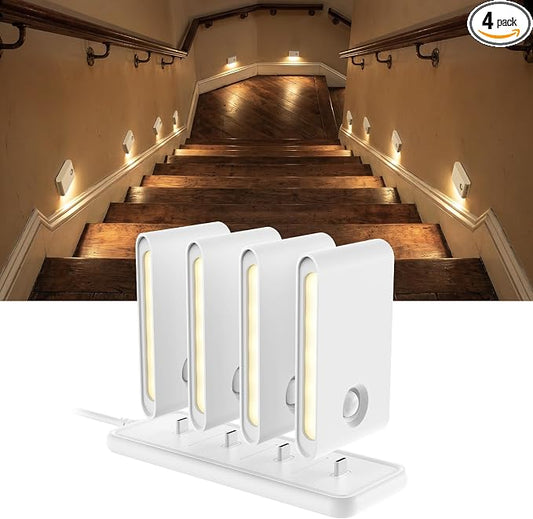 EZVALO Motion Sensor Night Lights, Rechargeable 1500mAh LED Stair Lights by EZVALO