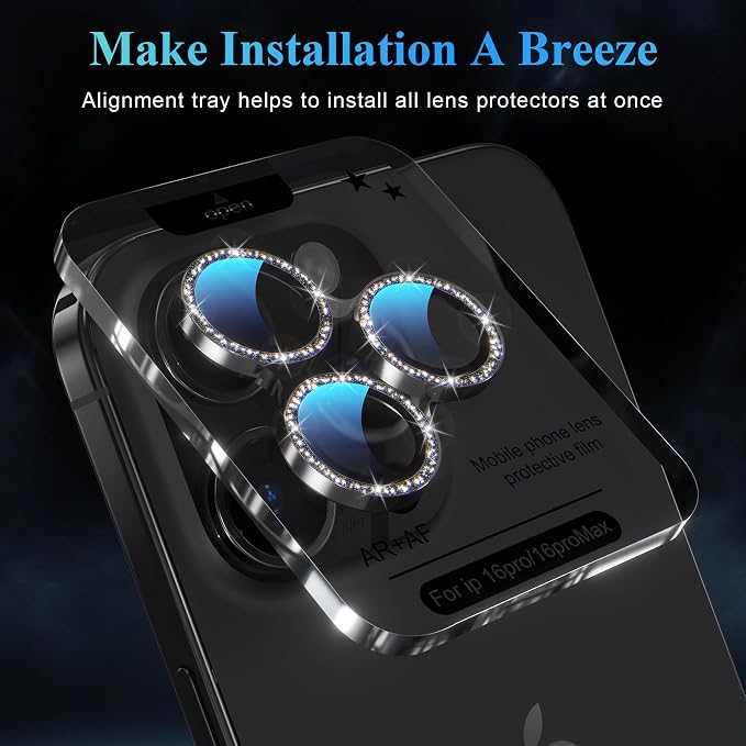YWXTW Designed for iPhone 16 Pro/iPhone 16 Pro Max Camera Lens Protector Bling - Image 5
