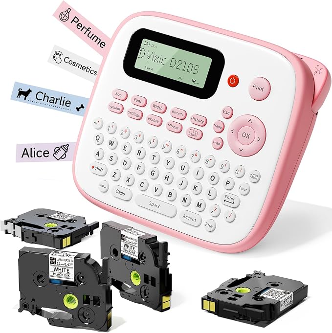 Vixic Pink Label Maker, D210S Label Maker Machine by Vixic