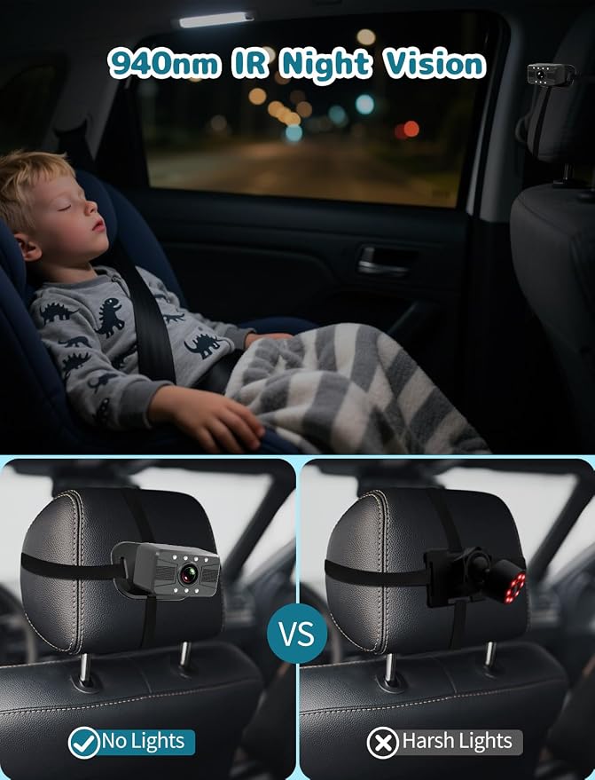 Dual Baby Car Camera, Rear Facing Car Seat Camera - Image 4