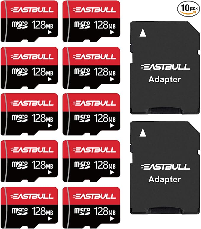 128MB 10-Pack of Micro SD Cards, EASTBULL SD Memory Cards 128MB SD Cards Pack by EASTBULL