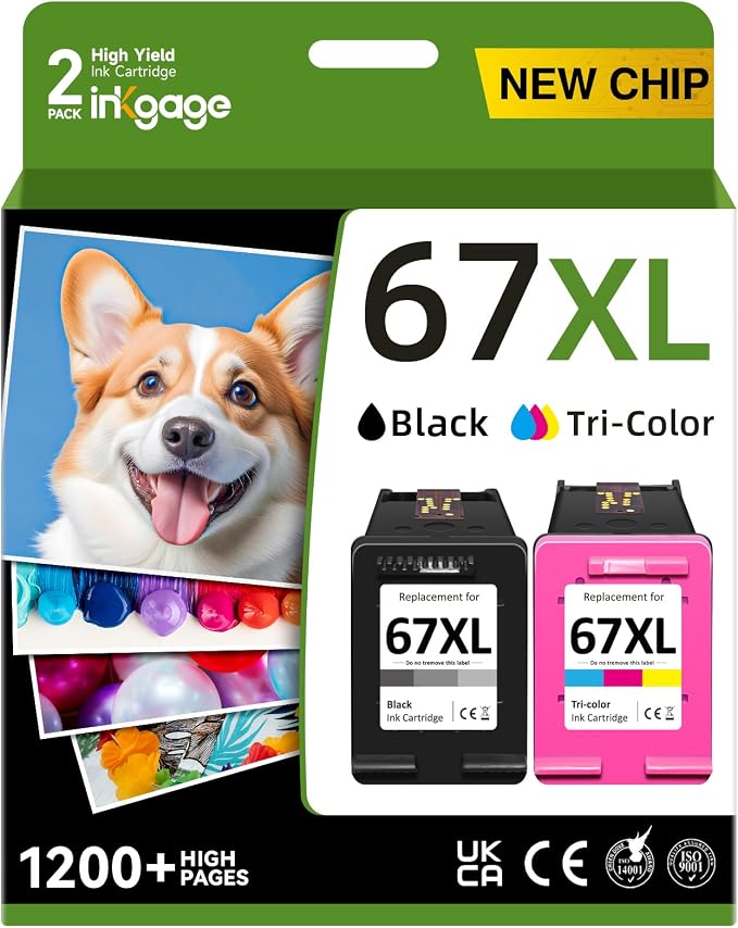 67XL Ink Cartridges Black/Color Combo Pack Compatible by Unknown
