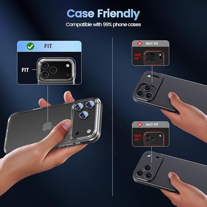 CACOE Camera Lens Protector for iPhone 17 Pro Max - Image 8