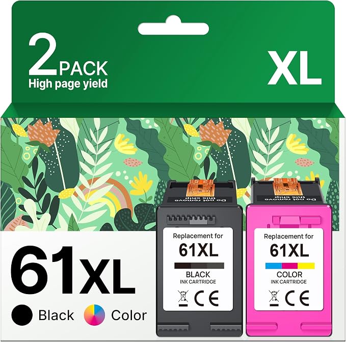 61XL Ink Cartridge Replacement for HP Ink 61 for HP 61 Ink Works by Adoccur
