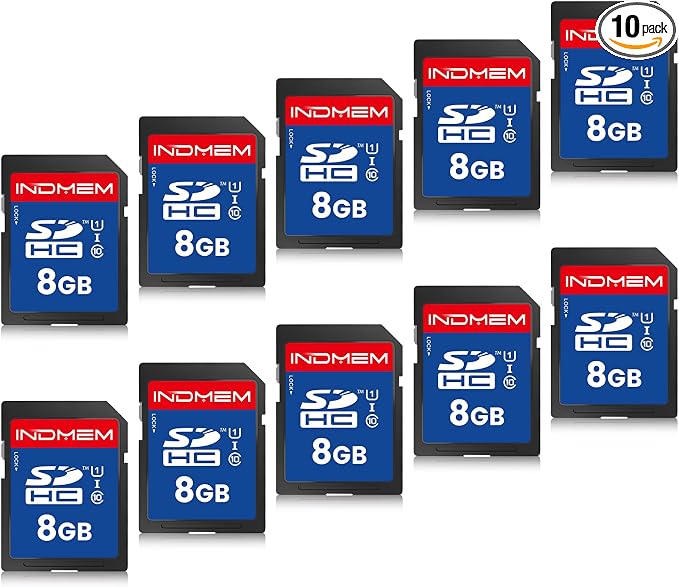 SD Card 8GB, High Speed Full HD Video Recording Secure Digital Cards by READYXIO