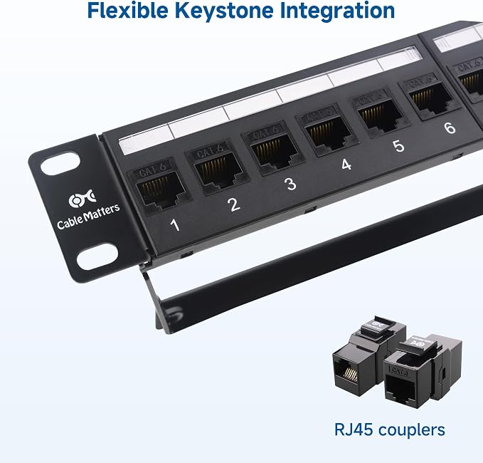 Cable Matters 1U 19-Inch 24-Port 10Gbps Cat6 Ethernet Patch Panel - Image 4