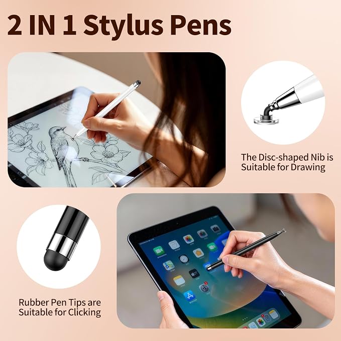 10PCS Stylus Pen for Touchscreen, Lightweight 2 in 1 Design | Stylus Pen for - Image 3