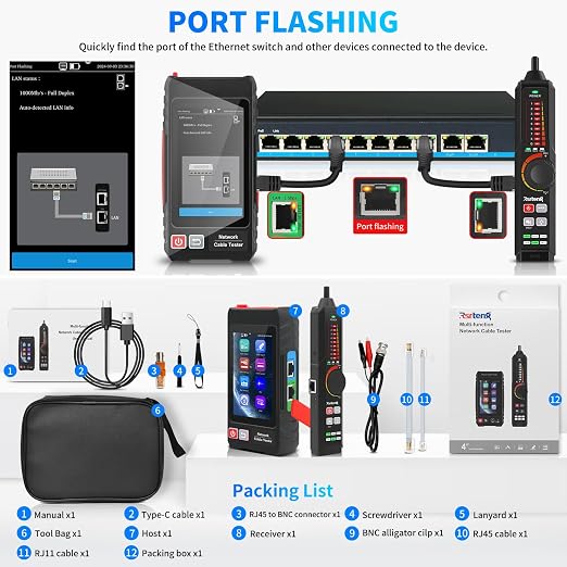 Multifunction Network Caber Tester, UTP Ethernet Cable Tester, Cable Tracer - Image 8