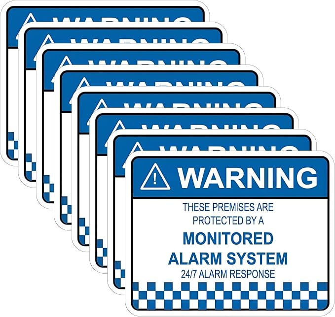 8pcs Security Alarm System Sign by Unknown