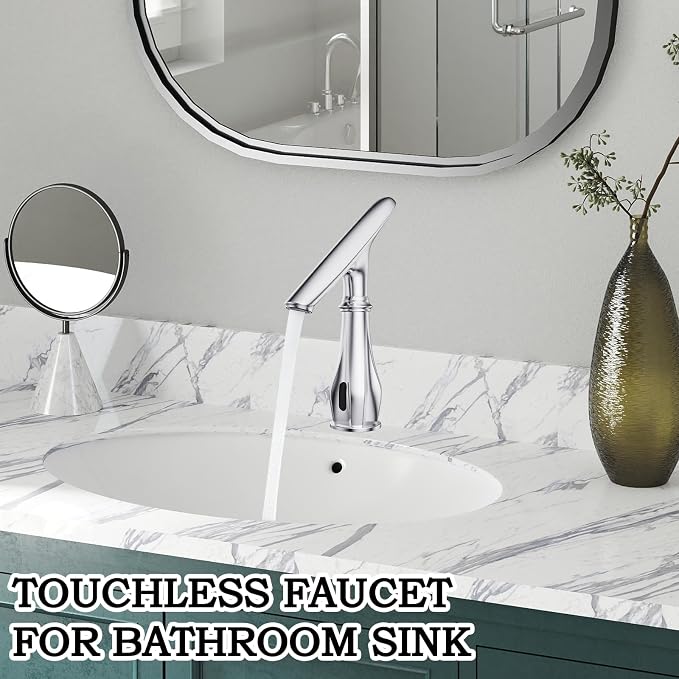 Touchless Bathroom Faucet, Automatic Motion Sensor Chrome Faucet - Image 3