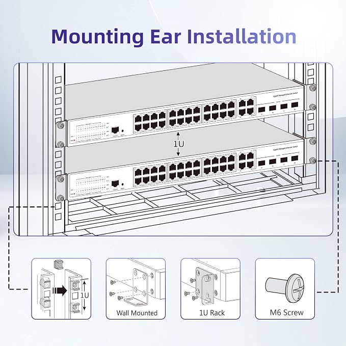 19" Rack Mount Kit for 17.3 inch Wide Switches, Compatible - Image 3