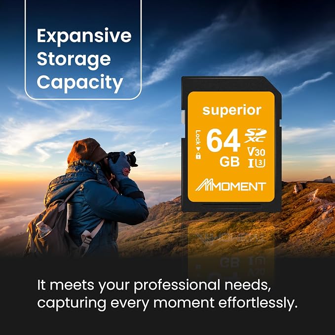 MMOMENT 64GB Full-Size SD Card UHS-I U3 V30 Class 10 High Speed SDXC – Up to - Image 3