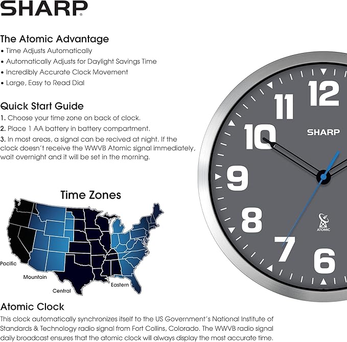 Sharp Atomic Analog Wall Clock - Image 5