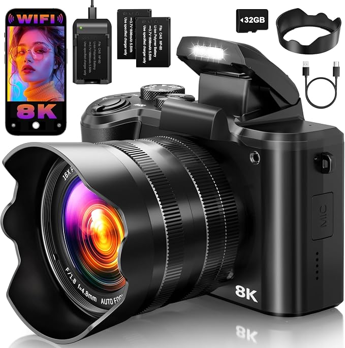8K Digital Cameras for Photography, 2026 Autofocus 88MP WiFi Professional by Unknown