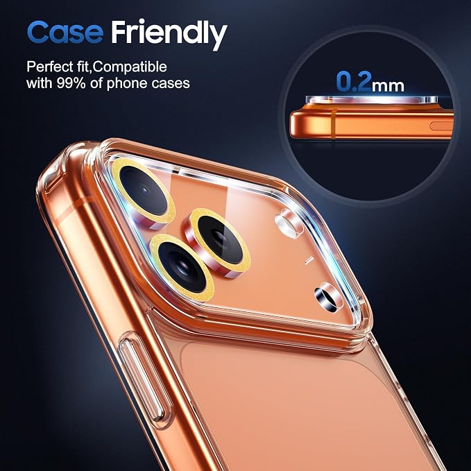 UniqueMe Compatible for 3 Pack iPhone 17 Pro Camera Lens Protector - Image 6