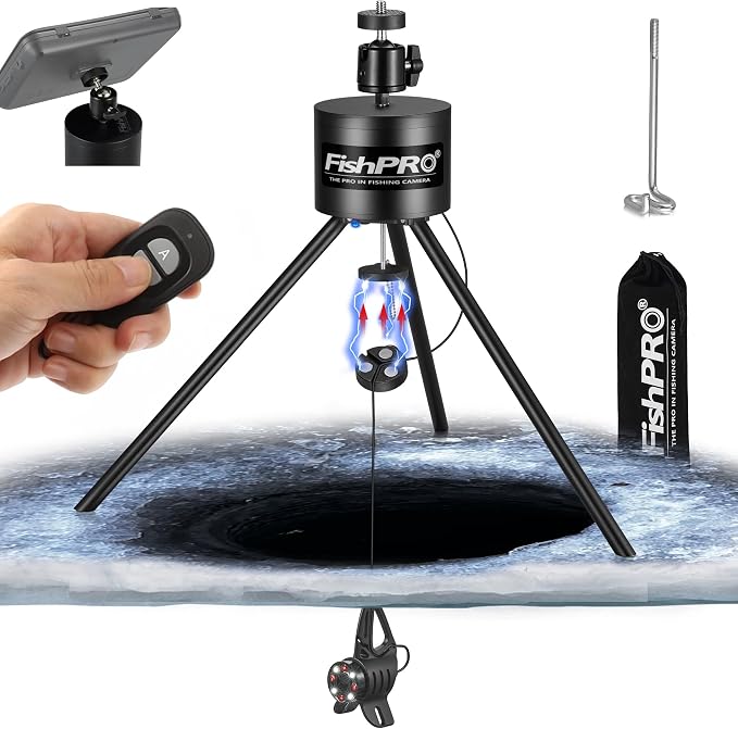 Tripod for Underwater Fishing Camera, For Max 11.1" Ice Hole 2 Fix Way by FishPRO%C2%AE-TheProinFishingCameras