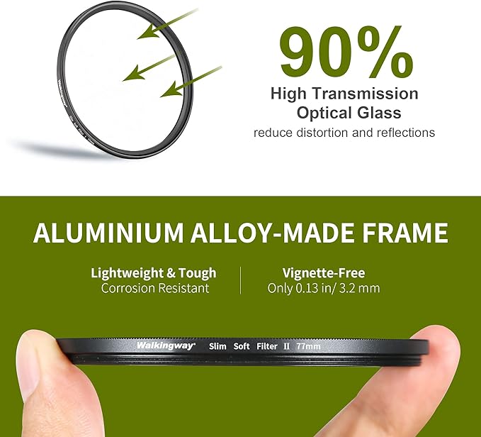 Walking Way 49mm White Mist Diffusion Filter Set, Soft Focus Dreamy Fog Effect - Image 2