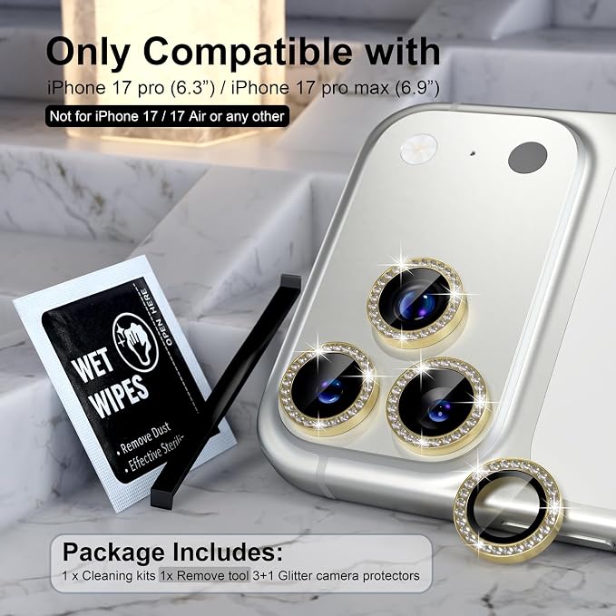 Choiche Compatible for iPhone 17 Pro/iPhone 17 Pro Max Camera Lens Protector - Image 2