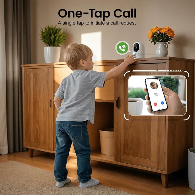 INFIYA 2K Indoor Camera-One-Touch Call Baby/Elderly Monitor Pet Camera 360° PTZ - Image 4