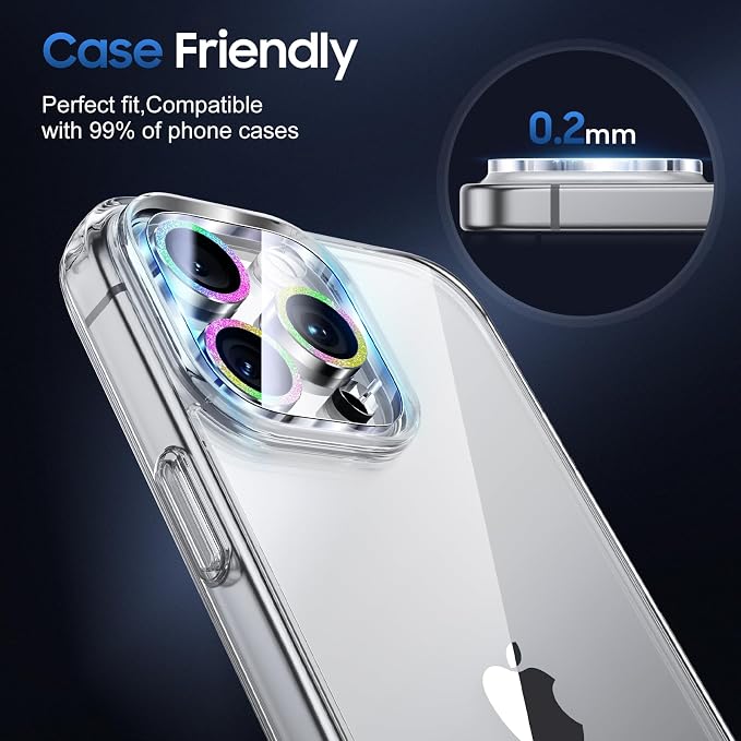UniqueMe for 3 Pack iPhone 16 Pro/iPhone 16 Pro Max Camera Lens Protector - Image 6