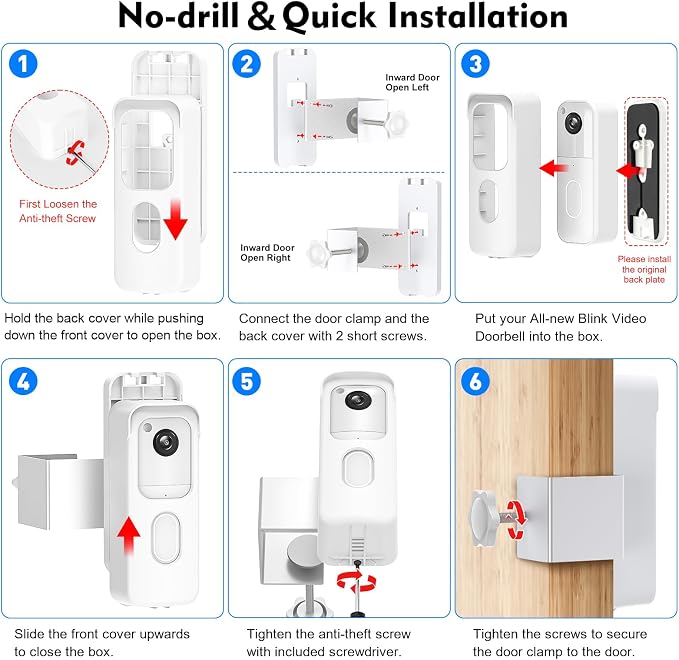 Blink Doorbell Mount, No-Drilling Anti-Theft Doorbell Mount - Image 6
