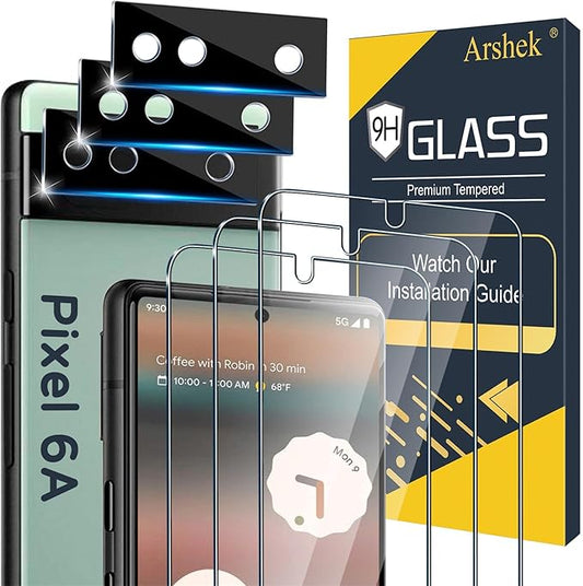 Glass Screen Protector for Google Pixel 6a 5G, 9H Tempered Glass, Fingerprint by Arshek