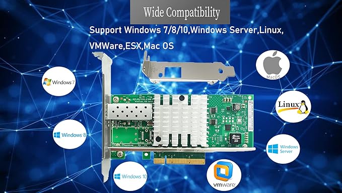 10Gb Network Card Single SFP+ Port PCIE x8 Ethernet Converged Server Adapter - Image 5