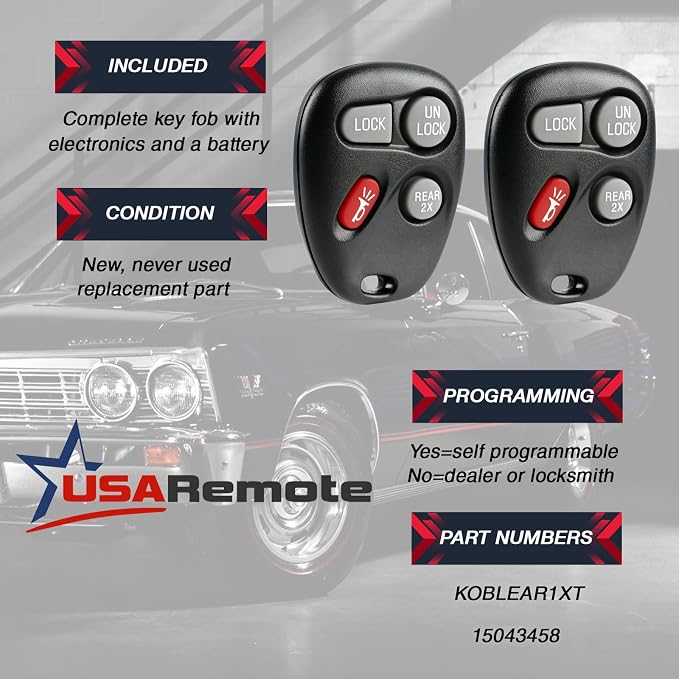 2 Keyless Entry Remote Key Fob - Image 3