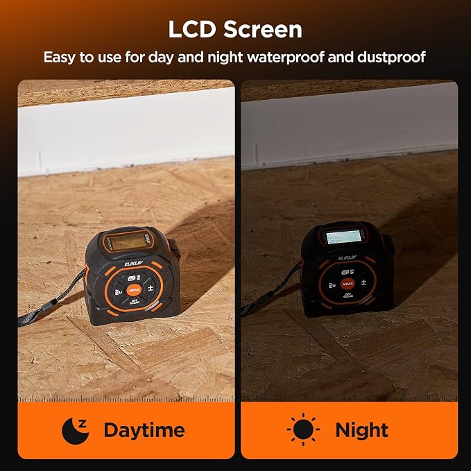 Laser Tape Measure 2-in-1, 197Ft Laser Distance Meter & 16Ft Digital Tape - Image 4