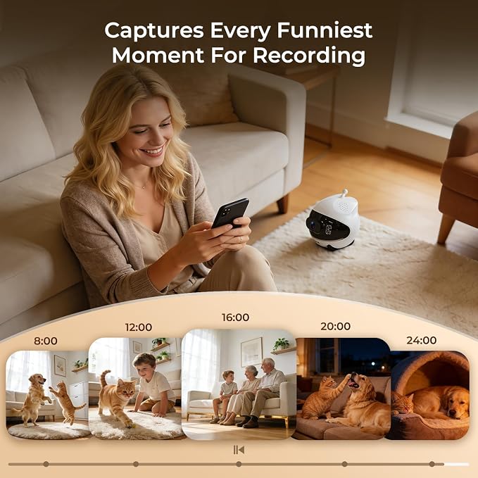 AEZ Robot Camera on Wheels 1080P Dual Lens, Indoor Movable Security Camera - Image 8