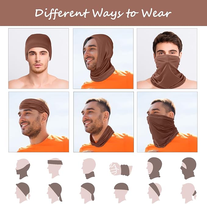 Geyoga 6 Pieces Summer UV Protection Cooling Neck Gaiter Face Clothing Neck - Image 5