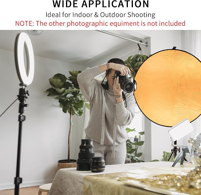 Selens 24inch Photography Reflector Stand Kit, 5-in-1 Collapsible Reflector Disc - Image 2