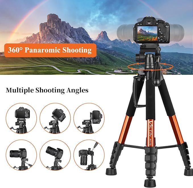Victiv Tripod 74-Camera-Tripod for Cell Phone, Aluminum Professional Heavy Duty - Image 4