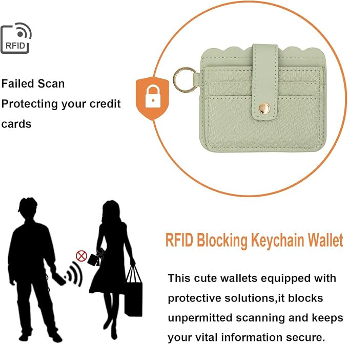 Keychain Wallet Wristlet Small Credit Card Holder Bracelet Key Chain Purse - Image 4