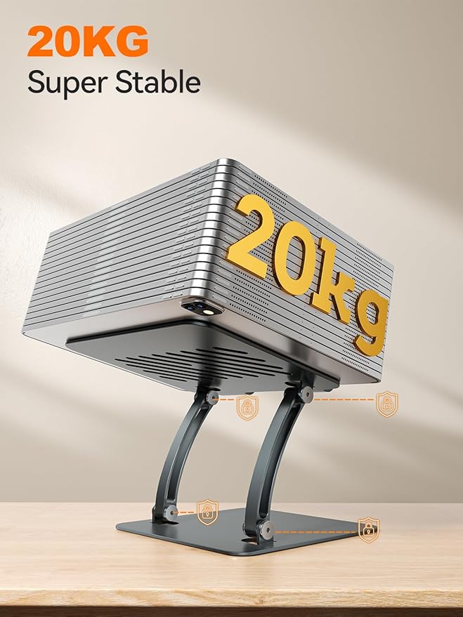 tounee Tablet Holder Stand, Dual Rod Adjustable Aluminum Desktop Stand - Image 4
