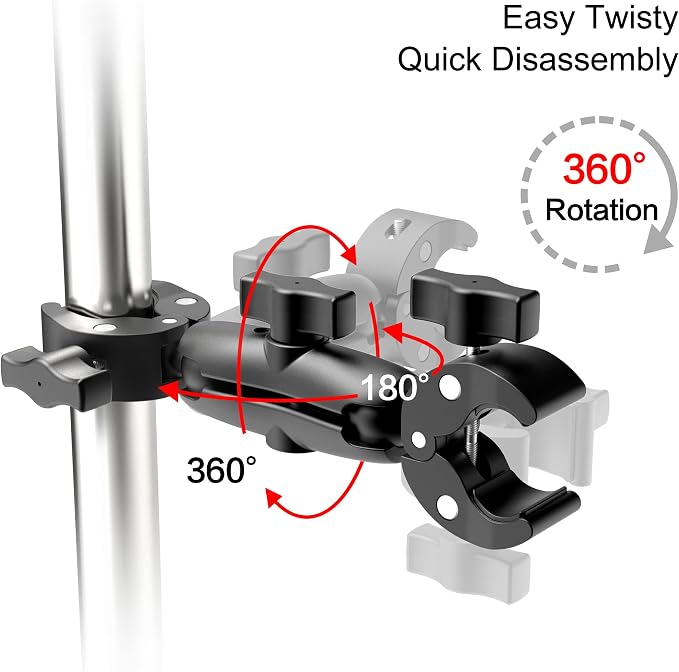 Taisioner Double Super Clamp Mount Umbrella clamp Camera Clamp Pole Clamp - Image 3
