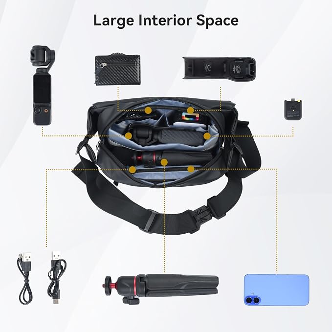UTEBIT Carrying Case for DJI Osmo Pocket 3 Creator Combo Accessories, Portable - Image 2