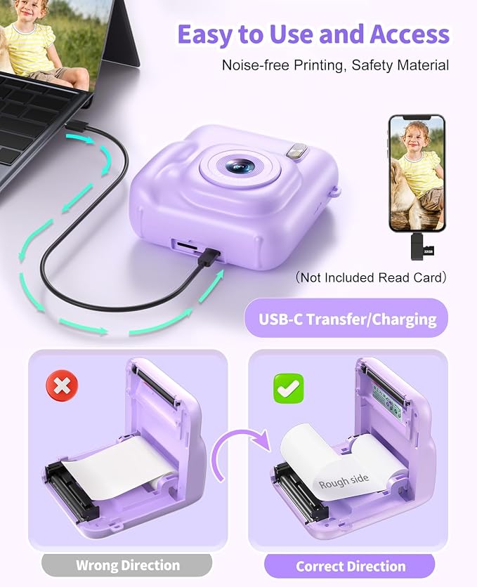 Digital Camera for Kids Instant Print, 48MP Dual-Lens Kids Camera for Girls - Image 6