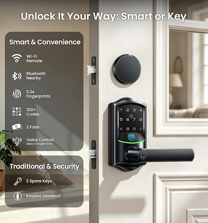 Veise VE029-E Wi-Fi Smart Lever Lock - Image 2