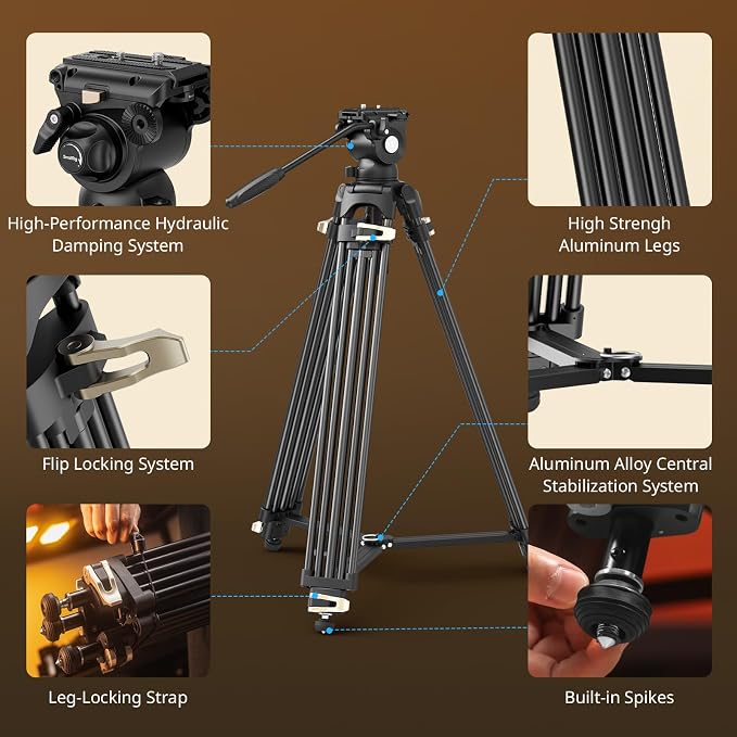SmallRig AD-01S Video Tripod, Dual-Mode Quick Release Plate, Load up to 13.2lb - Image 8